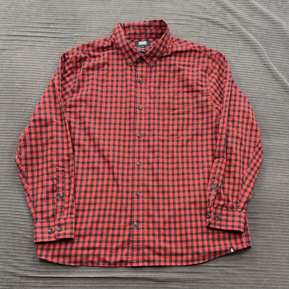 Alaskan Hardgear‎ Shirt Mens 2XL Red Black Plaid Button Down Wool Blend Workwear